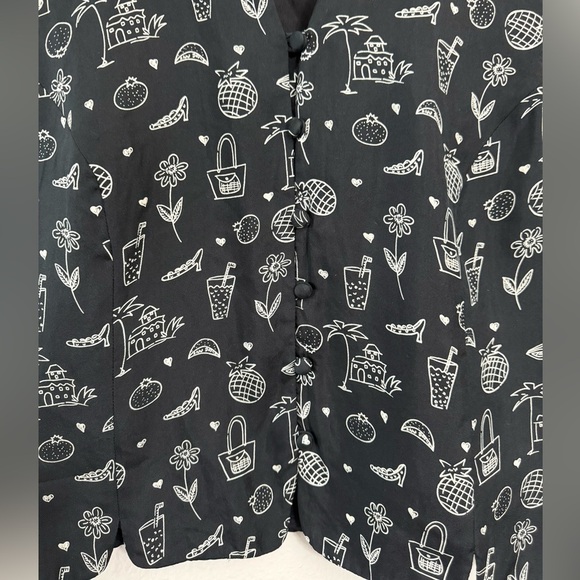 Spenser Jeremy Vintage 100% Silk Summer Print Vest - Picture 4 of 7